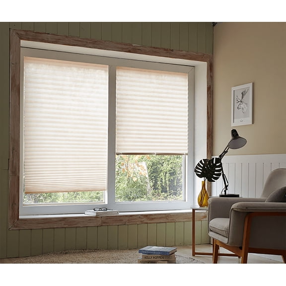 [4Pack] RV Camper, Boat dwellers Pleated Blind Shades 8 colors available (35.5"x90"), Cordless Cellular shade Blinds-Cappuccino