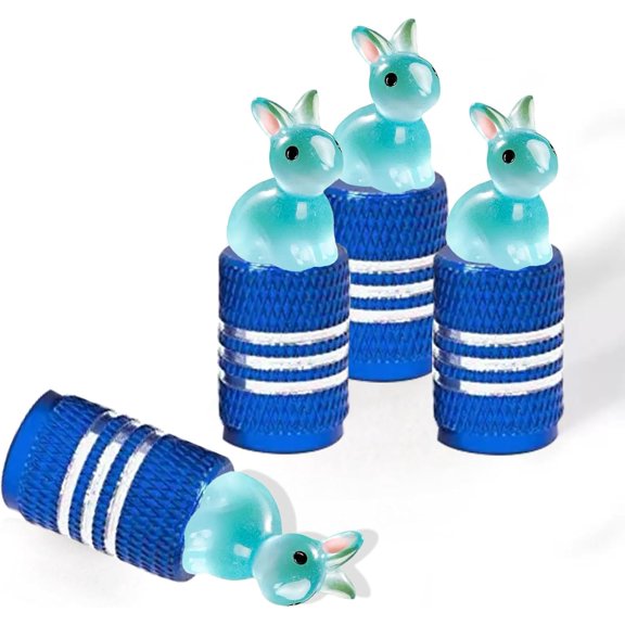 4Pack Rabbit Tire Valve Stem Caps Rabbit Car Accessories Aluminum Alloy Universal Dust Covers Tire Air Cap for Car,SUV,Bike, Motorcycle,Interesting Practical Tire Decor,Rabbits Gifts Decor