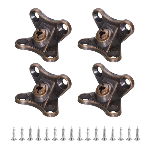 4Pack Removable Corner Brace, Metal Butterfly L Brackets Right Angle Support with Screws (Red Bronze)