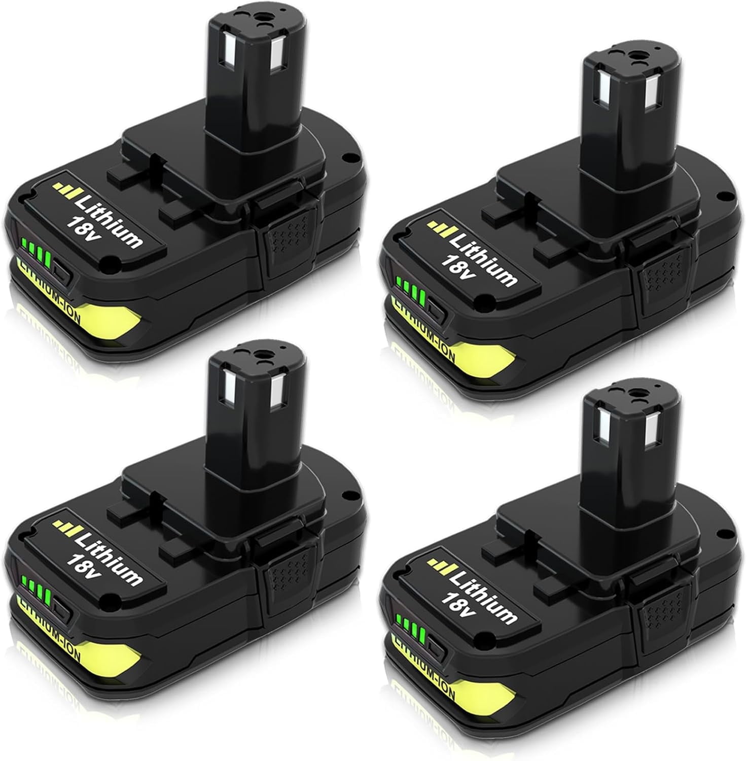 4Pack Replacement For RYOBI P108 18V High Capacity Battery 18 Volt Lithium-Ion P102