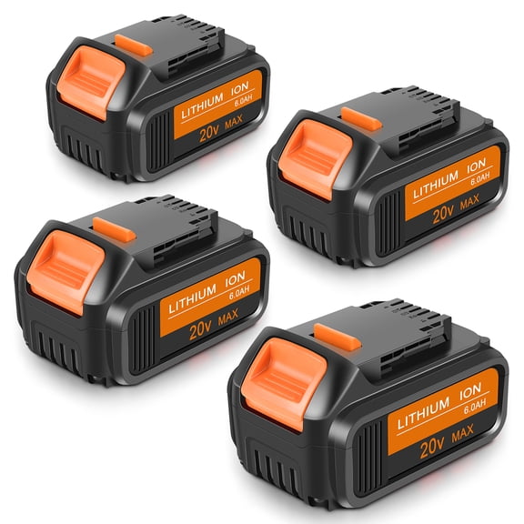 4Pack Replacement for Dewalt 20v Battery 6.0Ah (Orange)