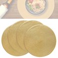 thumbnail image 1 of 4Pack Round Insulation Mat,Non-Slip Place Mats,Braided Table Mats,Hand Woven Pads,Heat Resistant Washable Placemats,for Home Kitchen Dining Room Decoration Gold, 1 of 7