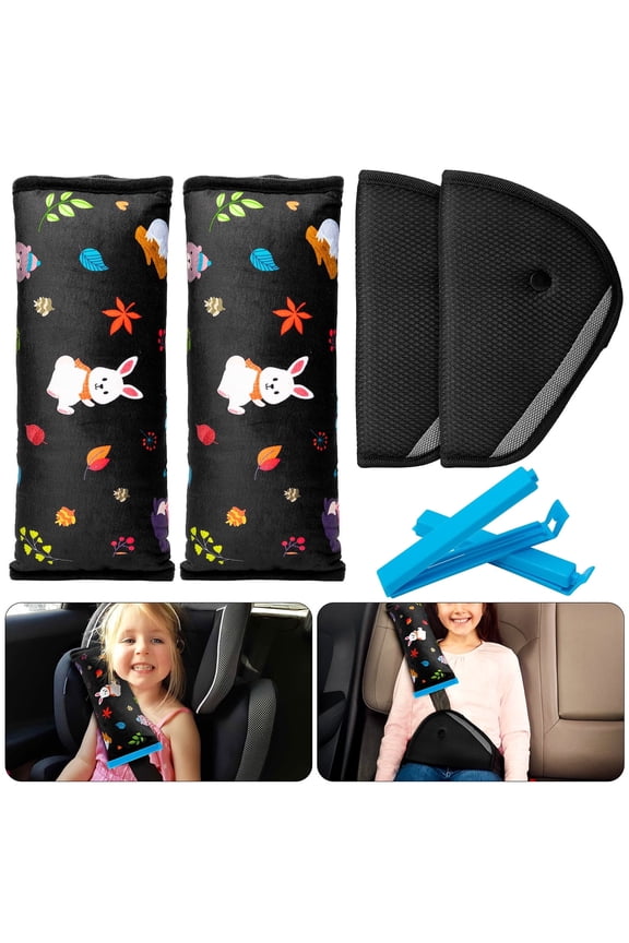 Animal Pattern Seat Belt Covers, 4 Pack, Shoulder Pads