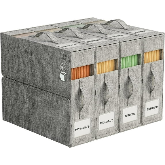 4Pack Sheet Organizers for Linen Closet - King/Queen Size Bedding ...