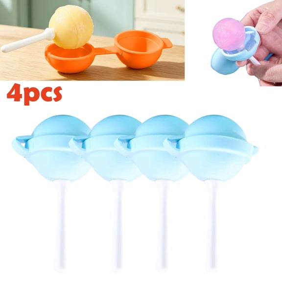 4Pack Silicone Lollipop Ice Cream Maker, Homemade Molds, DIY Maker Mold - Reusable Ice Ball Maker Mold,Blue - 4pc
