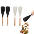 thumbnail image 1 of 4Pack Silicone Spatula Spoon for Cooking and Baking, Heat Resistant Flexible Non-Stick Kitchen Utensil with Ergonomic Wooden Handle, Cooking Spoon for Flipping, Scraping, Mixing, and Food Prep, 1 of 7