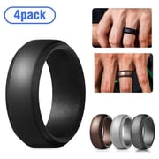 4Pack Silicone Wedding Rings for Men, TSV Breathable Mens Rubber Wedding Bands, Size 10inch, Multi-Colored Wedding Rings for Anniversary Birthday Festival
