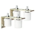 thumbnail image 1 of 4Pack Slide Gate Guide Roller, 2" Nylon Rollers Gate Support Assembly with L-Rear Post Bracket, Universal Sealed Ball Bearing Rolling Gate Guider for Sliding Door, White, 1 of 7