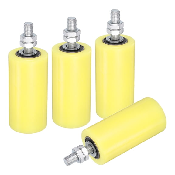 4Pack Slide Gate Guide Roller, 4" Nylon Sliding Gate Support Assembly, Yellow