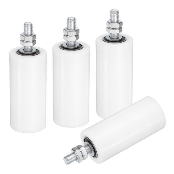 4Pack Slide Gate Guide Roller, 5" Nylon Sliding Gate Support Assembly, White