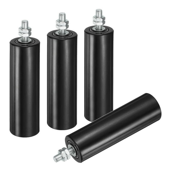 4Pack Slide Gate Guide Roller, 6" Nylon Sliding Gate Support Assembly, Black