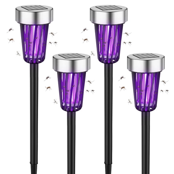 4Pack Solar Bug Zapper Outdoor Waterproof Bug Lights, Mosquito Killer & Lighting, Mosquito Zapper to Keep Mosquitoes Away from Patio Backyard
