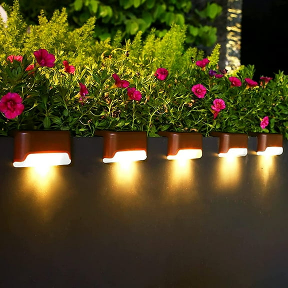 4Pack Solar Deck Lights Outdoor,Solar Step Lights LED Waterproof Patio Decor Solar Lights for Railing, Stairs, Fence, Post, Yard and Driveway, Warm White