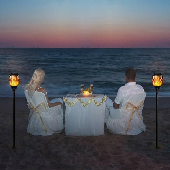 4Pack Solar Flame Torch Light Ultra-Bright Flickering Flame Light Garden Pathway