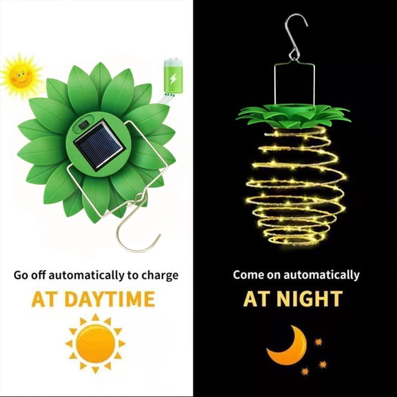 4Pack Solar Pineapple Lights Outdoor, 60LED, Waterproof Hanging Pineapple Lanterns, Outdoor Pineapple Waterproof Lights Pathway Yard Lawn Walkway Decoration, Warm White (Upgraded)