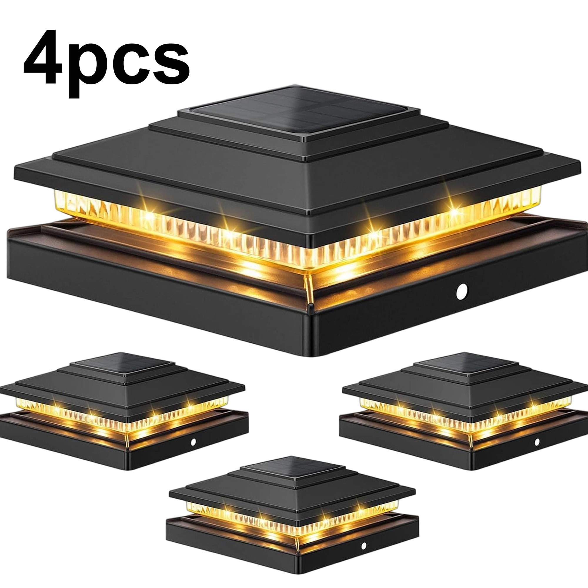 APONUO 4x4 Post Solar Lights - 12 Pack, Deck Post Lights Solar Powered - View #9