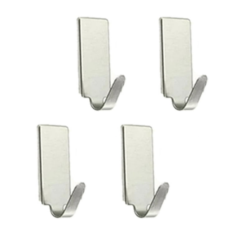 4Pack Stainless Steel Self Adhesive Holders Kitchen Bathroom Adhesive Hook  for Hanging - Silver