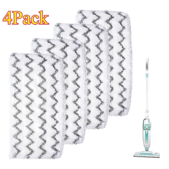 4Pack Steam Mop Pads for Shark S1000 S1000A S1000C S1000WM S1001C S2001, Washable Reusable, Replacement Steamer Mop Pads for All Hard Floors