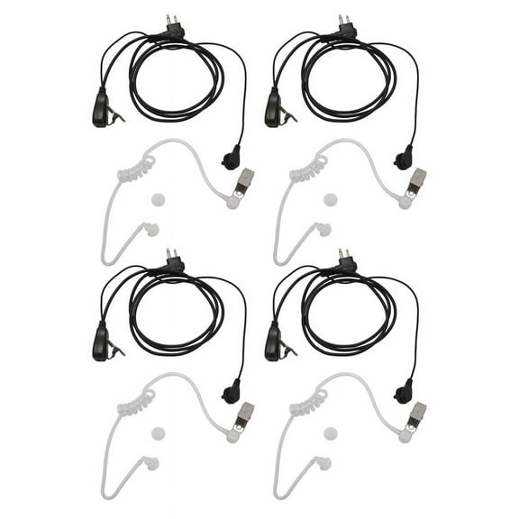 4Pack Style 2Pin Covert Acoustic Tube Earpiece Ptt Headset for 2 Ways Radio GP88S GP300 GP68 GP2000 GP88
