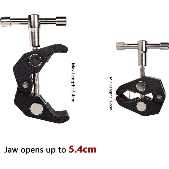 4Pack Super Clamp with 1/4 and 3/8 Thread for Photography,Camera Monitor, Plate Glass,LED Light, Umbrellas,Hooks, Shelves, Cross Bars,Photo Accessories