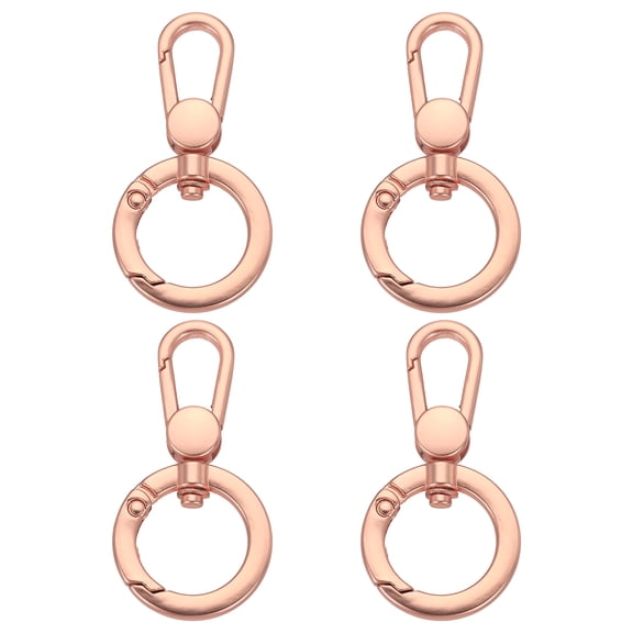4Pack Swivel Clasp Clip, Spring Snap Hooks Keychain Key Ring, Matte Rose Gold