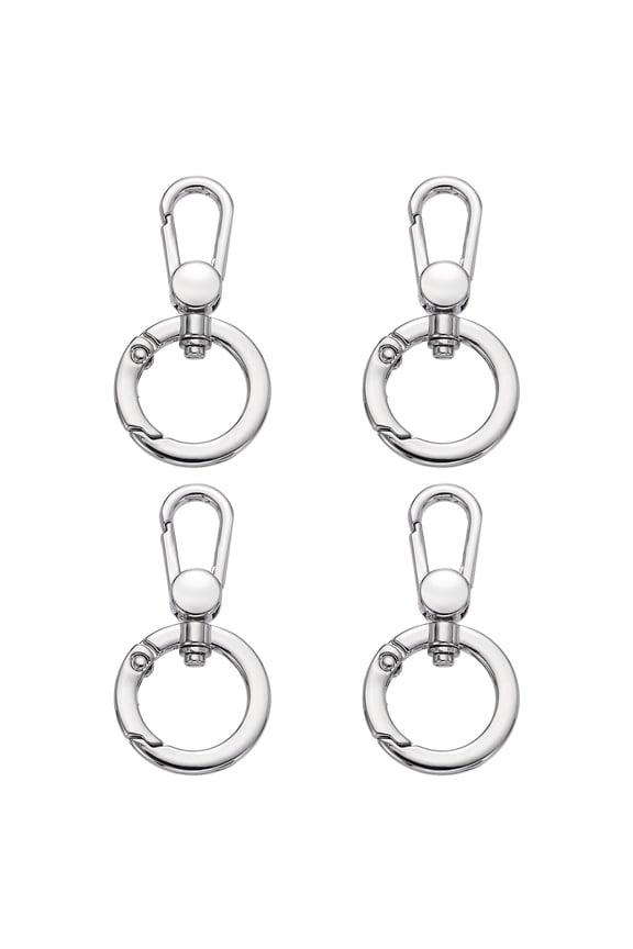 4Pack Swivel Clasp Clip, Spring Snap Hooks Keychain Key Ring, Silver