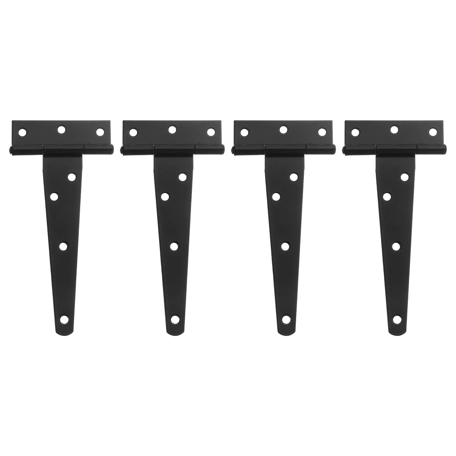 4Pack TStrap Door Hinges, 5" Wrought Tee Shed Gate Hinges Iron (Black)