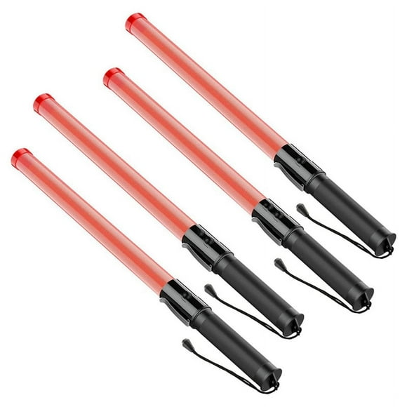 4Pack Traffic Wand 21Inch Led Control Safety Light with 2Flashing Modes Air Marshaling Signal