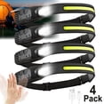 thumbnail image 1 of 4Pack USB Rechargeable LED Headlamp, Motion Sensor Headlamp, Adjustable Headband, Emergency Work Light for Outdoor Camping Night Hiking, Running, Maintenance, Fishing, 1 of 9