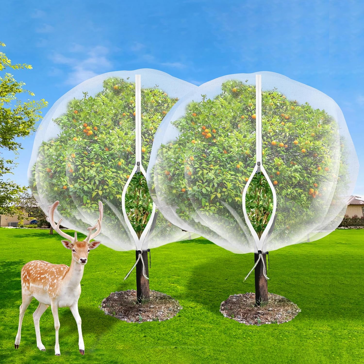 4Pack Ultra Fine Fruit Tree Plant Netting 5.9Ft x 5.25 Ft Garden Covers Protection Tomato Blueberry Bushes Live Plant