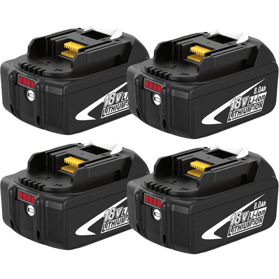 4Pack Upgraded 8.0Ah Replacement for Makita 18V Battery Lithium Compatible with 18 Volt BL1860 BL1850 BL1830 BL1815 LXT400 194204-1 Cordless Power Tools