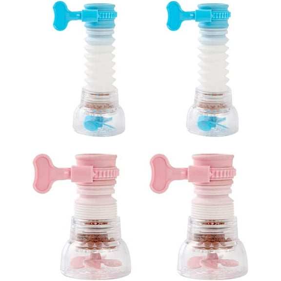 4Pack Water Swivel Faucet, Tap Water Saving Device, 360°Rotatable Plastic Kitchen Faucet Extender for Home Kitchen Bathroom(Pink, Blue)