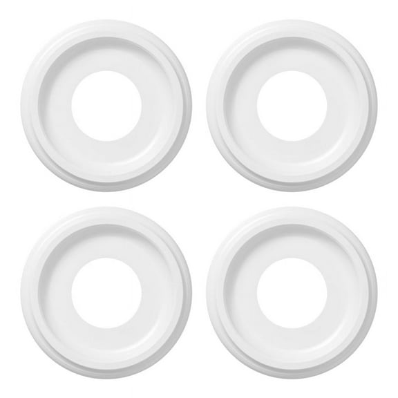 4Pack White Molded Nylon Ceiling Medallion for Light Fixtures and Ceiling Fans 10InOD X 4In ID X 1-2/8In P(Up To7-1/4In)