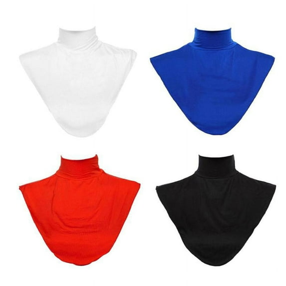 4Pack Women Faux Turtleneck Collar Muslin Hijab