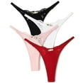 thumbnail image 1 of 4Pack Women G-String Thongs Panties T Back Breathable Sexy Underwear, 1 of 1