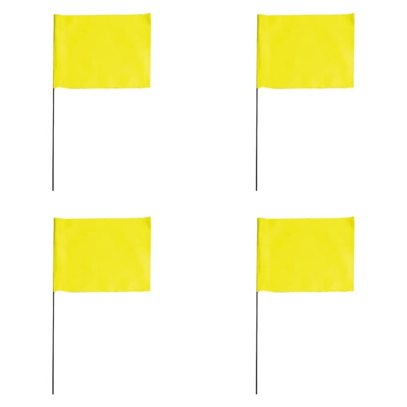 4Pack Yellow Marking Flags,15x4x5 Inch Marker Flags Use for Yard & Lawn,Boundary & Dog Training,Survey & Landscape,Sprinkler & Surveyor,Garden & Construction,Sturdy,Versatile,UV&Weather Resistant