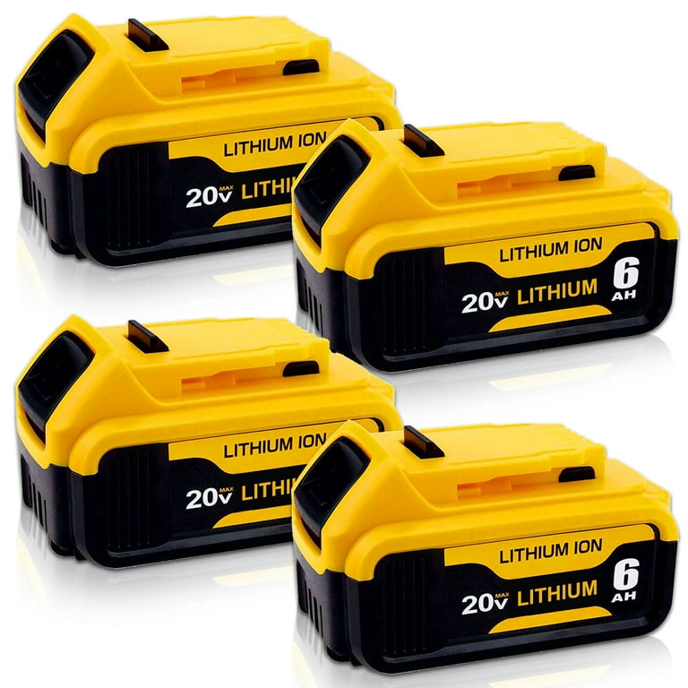 4Packs 20V 6.0Ah Replacement for Dewalt 20Volt Max Battery DCB206 DCB205