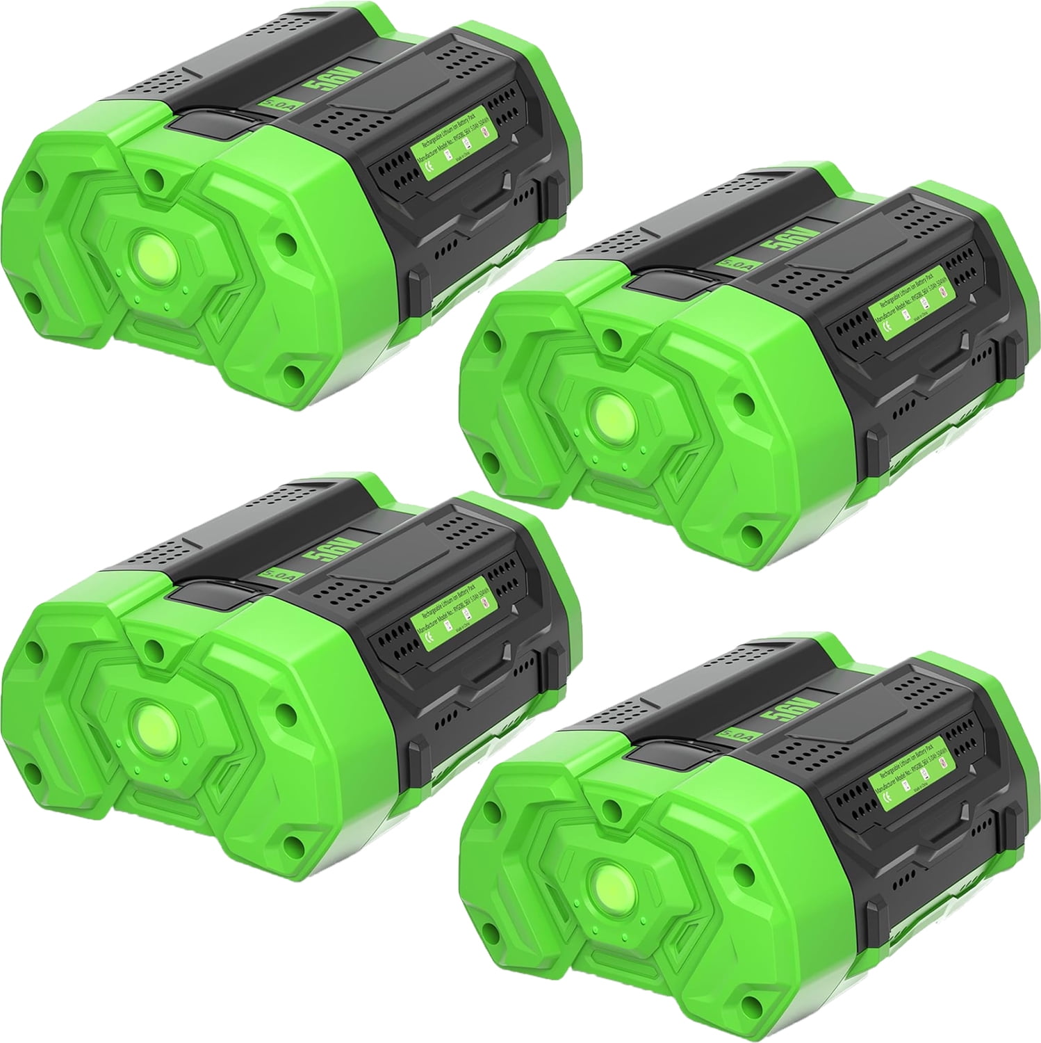4Packs 56V 5.0Ah Replacement for EGO Battery Compatible with BA1400 Replacement Battery Compatible with EGO 56V Power Tools Lawn Mower Leaf Blower Chainsaw Gun (Black)