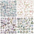 thumbnail image 1 of 4Packs Clear Stickers for Scrapbooking Journaling Vintage Junk Journal Supplies Transparent Sulfuric Acid Paper Self Adhesive Planner Crafts Decals Kit Christmas Steampunk Floral Plants Decoration, 1 of 30
