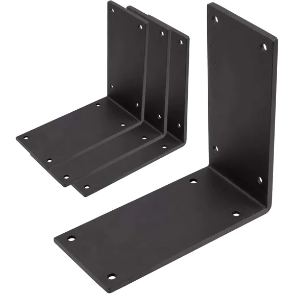4Packs Heavy Duty Steel Corner Brackets, 90 Degree Angle Bracket-6"x 6" Large L Brackets Connector Brace, Sturdy L Braces for Building Decorative Knee Braces, Angle Brackets for Wood Projects