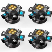 4Packs Moving Head DJ Lights 6 Arms Party Lights RGBW 4in1 LED DJ Stage Lights Disco Light DMX512 & Sound Activated Rotating Light Starlight for Wedding Live House KTV Bar Club