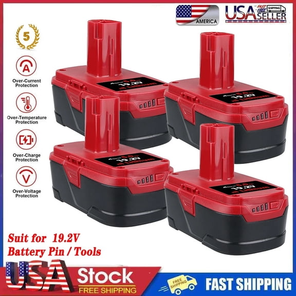 4Packs Upgraded 5.0Ah C3 Battery Replace for Crafitisman 19.2 Volt Lithium-ion Battery XCP DieHard 315.115410 315.11485 130279005 1323903 120235021 11375 11376 Cordless Power Tools