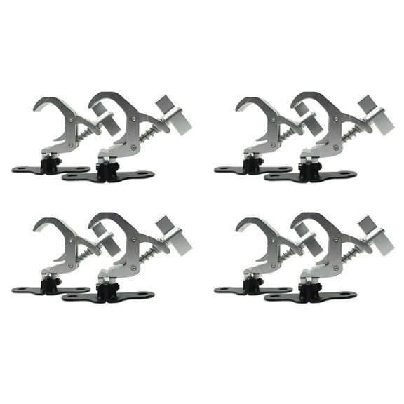 4Pair Aluminum Stage Light Hook Beam Moving Head Light Truss Clip Safety Load 150KG for DJ Disco Stage Equipment(A),4Pair x Aluminum Stage Light Hook,Silver