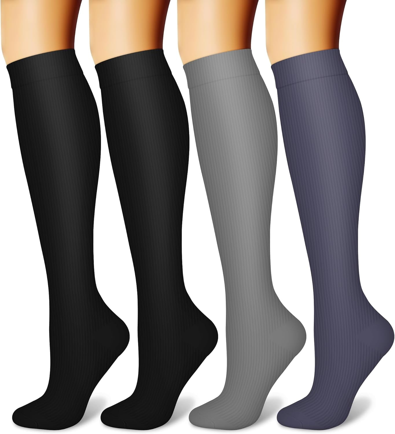 Nurse Mates Compression Socks 3-Pack - 12-14 MmHg, Reduce Swelling, One Size Fits Most - View #3
