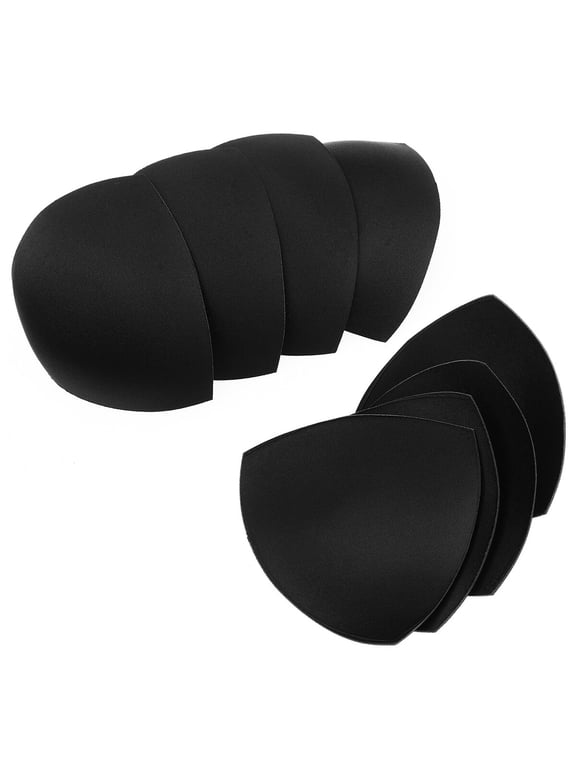 4Pair Removable Cup Bra Pad Insert Pads Underwear Accessories(Black)