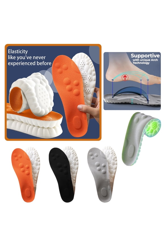 4Pair Steppers Insoles for Men/Women, Steppers Massage Insoles, 4D Soft Memory Foam Cushioning Sports Cloud Insoles for Men