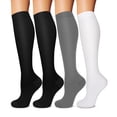 thumbnail image 1 of 4Pairs Compression Socks for Women & Men Circulation 15-20 mmHg - Better Blood Flow, Swelling , Best Support for Medical, Running, Nursing, 1 of 6