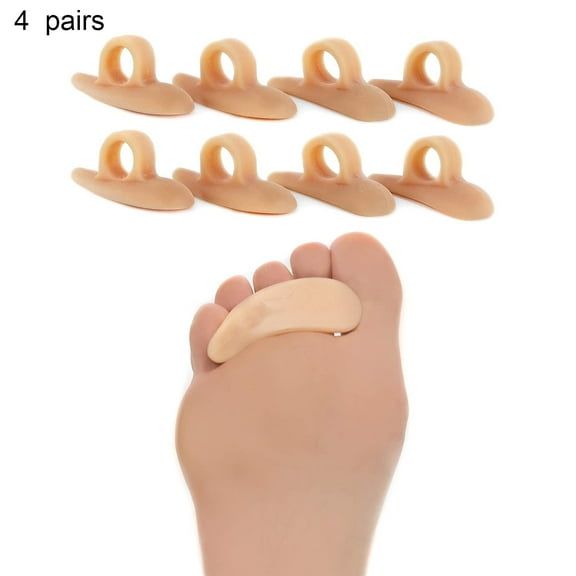 4Pairs Gel Hammer Toe Crest Cushions, Corrector Crests Relieve Foot Pain, Pressure, Discomfort, One Loop Design Hammertoe Gel Support Pads, Flexible Silicone Comfor ( Nude)