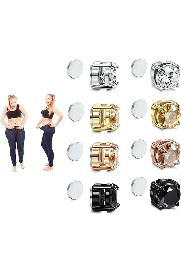 4Pairs Lymphvity Magnetherapy Earrings for Men Women Magnet Earrings Magnetic Stud Earrings Kyana Lympha-circurl Ear Ornament