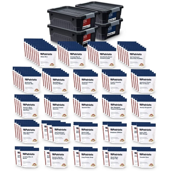 4Patriots 6-Month Survival Food Kit: Emergency Food Supply Designed to Last 25 Years, 1,376 Servings